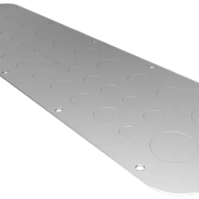 Placca passacavi Rittal AX, prestampaggio metrico, 534×149mm, metallo 