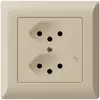 Prise ENC kallysto.line 2×T13/1 beige avec sécurité enfants 