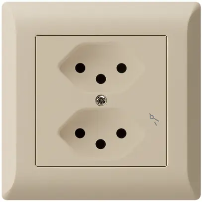 Prise ENC kallysto.line 2×T13/1 beige avec sécurité enfants 