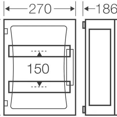 AP-Kleinverteiler Hensel FP 1249 ohne PE/N Klemme 2-reihig 270×360×186mm 