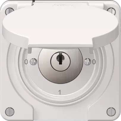 Interruttore rotativo NEVO N.CO 0/1L con serratura&2 chiavi KS 0-1-0-1 bianco 