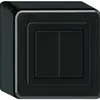 Poussoir KNX AP Hager BA basico Q double 88×88mm noir 