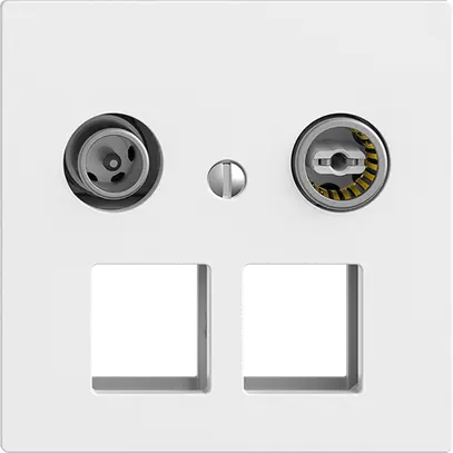 Prise multimédia 11dB Edue F, prise terminale/d.passage, p.2×RJ45 Keystone bc 
