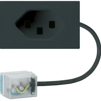 Prise INC 1×type 23 Hager FLF pour câble plat Ecobus power L1 noir 