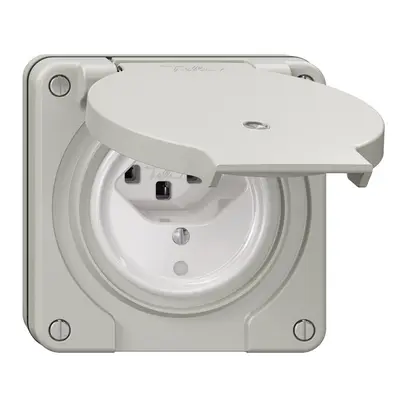 Prise NUP NEVO, 1×T23, IP21, a.LED, gris clair 