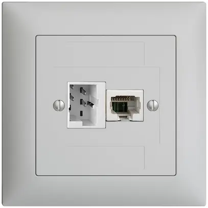 Boîte de raccordement ENC 1×TT,1×RJ45/u 4P EDIZIOdue ITplus ITM gris clair 