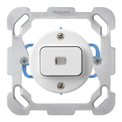 Inserto per pulsante luminoso INC basico c/1L con placca di fissaggio bianco 