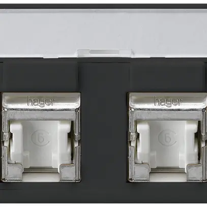 Prise FLF Hager cat.6 2RJ45/s noir 