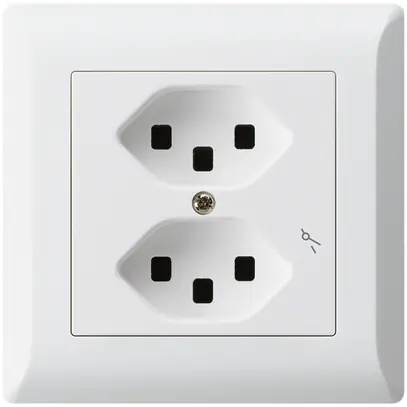 Prise ENC Hager kallysto.line 2×T23 1×S C blanc ultra 