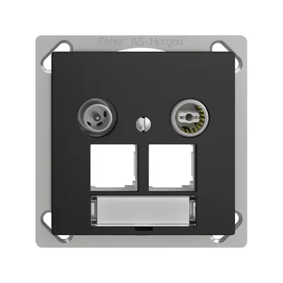 Prise multimédia INC EDIZIOdue FM.TE EASYNET 4dB, p.2×RJ45 S-One, noir 