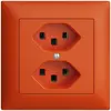 Prise ENC 2×T23 16A orange, EDIZIOdue, avec bornes enf. 