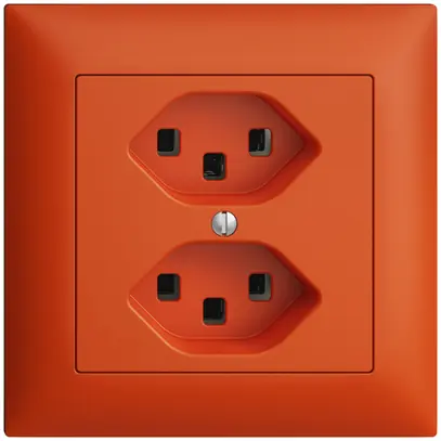 Prise ENC 2×T23 16A orange, EDIZIOdue, avec bornes enf. 