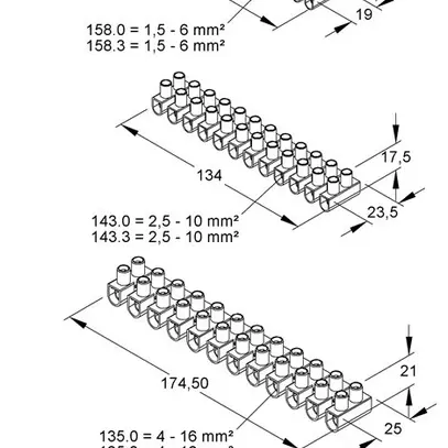 Klemmenleiste Kleinhuis 12P 10…25mm² 101A 450V schwarz 