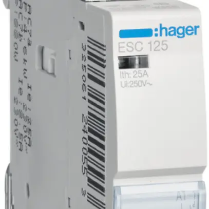 Contacteur AMD Hager ESC 230VAC 1 fermeur 0 ouvreur 25A 1UM 