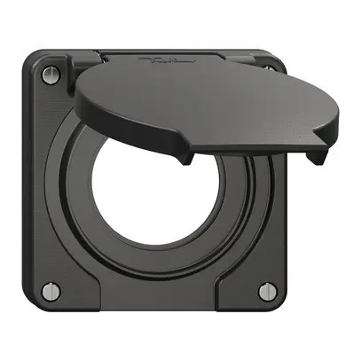 Coperchio c.coperchio ribalt.NEVO Ø43mm p.presa SCHUKO ne (guarn.ne) 