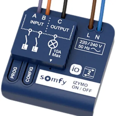Récepteur RF INC Somfy izymo io ON/OFF, actionneur-commutateur 1-canal 230V/10A 