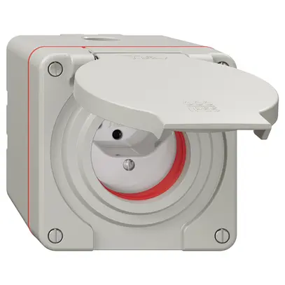 Presa NAP NEVO, 1×T13, IP55 secondo SN 441011, c.guarnizione rossa, grc 