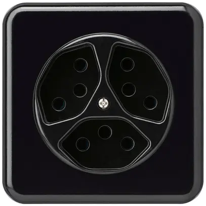 Presa INC basico 3×tipo 13 nero con protezione bambini 