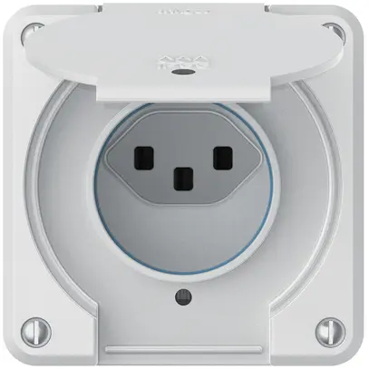 Presa INC robusto 1×tipo 23 luminoso IP55 bianco 