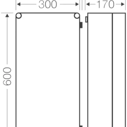 Scatola app.gr MI 9400 vuota, coperch. trasparente, 600×300×170 