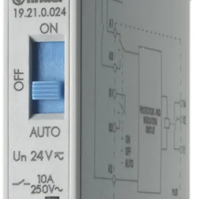 Relè Auto-Off-On AMD Finder 19.21, 1C 10A 24VAC/DC 