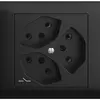 Prise INC EDIZIOdue 3×T13 noir 1×S 
