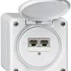 Scatola di raccordo AP robusto IP55 bianco 2×RJ45/s CUC separate 