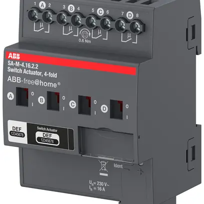 Actionneur-commutateur AMD ABB-free@home SA-M-4.16.2.2, 4-fois, 16A/230VAC 