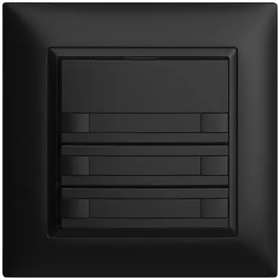 Poussoir ENC KNX 6× EDIZIOdue noir RGB sans LED avec insert papier 
