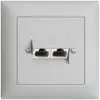 UP-Anschlussdose 2×RJ45/u 8P getr. EDIZIOdue hellgrau ITplus 