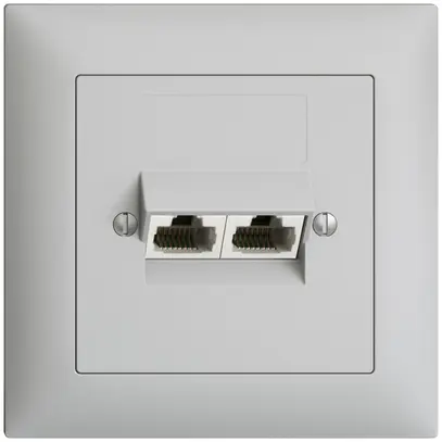 Prise de raccordement INC 2×RJ45/u 8P sép.grc EDIZIOdue ITplus 