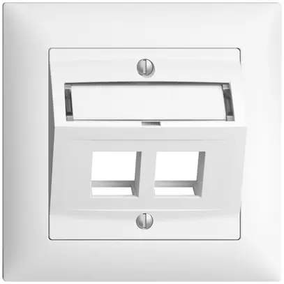 Kit montaggio INC Edue FMI, c.cappa di uscita obliqua, per 2×Keystone, bianco 