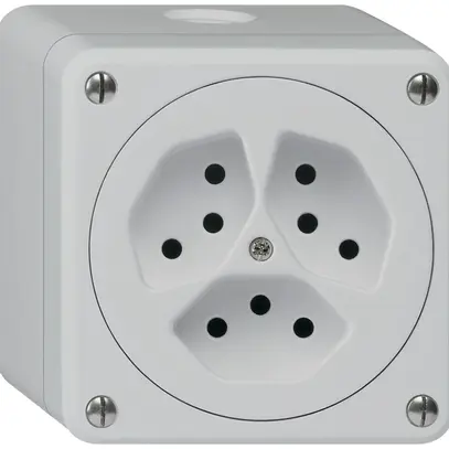 Presa AP robusto 3×tipo 13 grigio senza copercchio 
