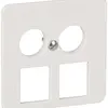 Placca frontale ATO ADV 2×coassiale + 2×RJ45 bianco 