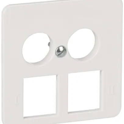 Placca frontale ATO ADV 2×coassiale + 2×RJ45 bianco 