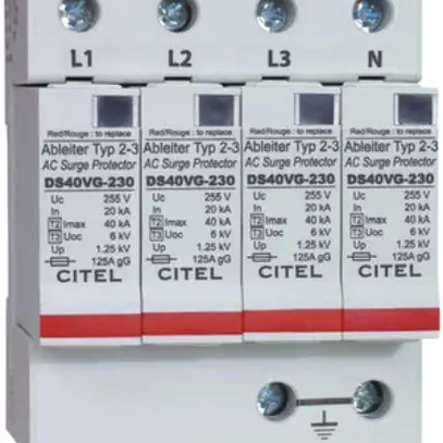 Parafulmine Flury DS 40VGS type 2+3, 4-poli 