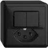Combinazione AP 2×A-R/1L+T23 nero 16A EDIZIOdue 