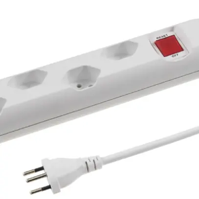 Presa multipla STEBA STRONG 5×T13 con interruttore 3m bianco 