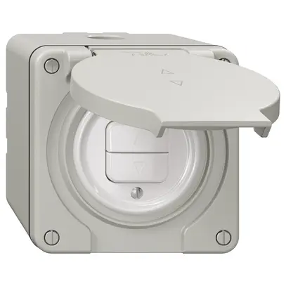 Contact pour stores NAP NEVO, 1-canal, hauteur 65 mm, 87×87 mm, gris clair 