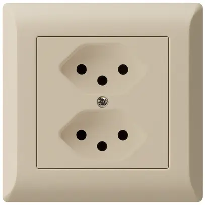 Prise ENC kallysto.line 2×T13 beige avec sécurité enfants 