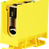 Borne de dérivation Woertz 70…120mm² 269A 800V vis 2×1 rail DIN 35mm vert/jaune 