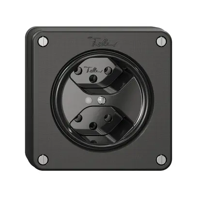 Prise NUPU NEVO, 2×T13, a.LED, noir 