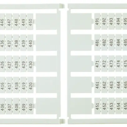 Etichetta di marcaggio 5×9mm 2×1…50, 5 carte da 100 