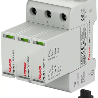 Parasurtension AMD ProTec T1-1100PV-3+0-R, type 1+2, 1100VDC 