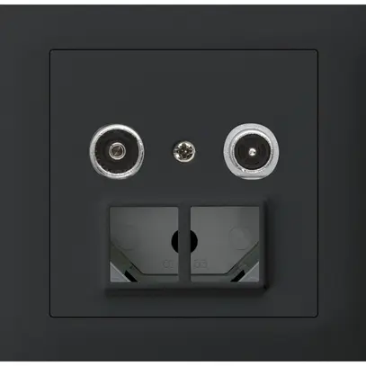 Prise multimédia INC kallysto R-TV avec boîte INC G3 montage T 14dB 2GHz noir 