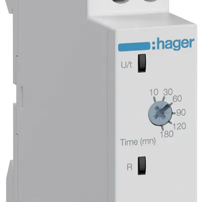 Relè a tempo AMD Hager EZL100, 230VAC, 10…180min, 1C 16A/250VAC, 1UM 