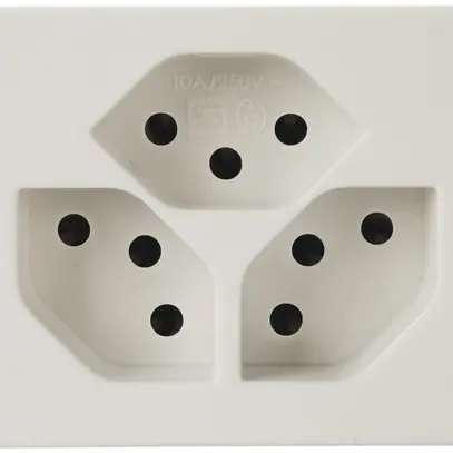 Prise INC Steffen FLF 6/5, 3×T13 10A, sans halogène 1×séparée, blanc 