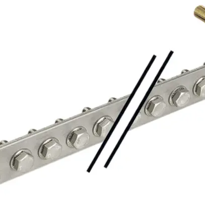 Barra compensazione potenziale Flury PA 20, inox A2, 1-fila 270×30×6mm, 10×M6 