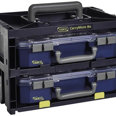 Valise d'assortiment CIMCO CarryMore 80 2×CarryLite 80 grille 4×8 9×inserts 