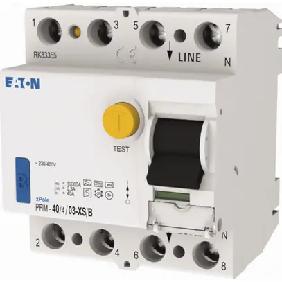 Interrupteur différentiel Eaton PFIM 4P 40A 300mA type XS/B 